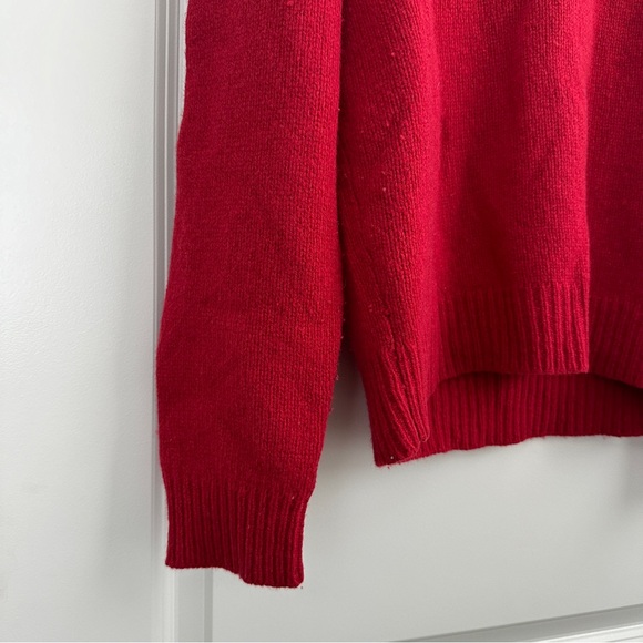 VTG Polo Ralph Lauren Wool Quarter Zip Sweater Red Size Medium - Picture 5 of 11